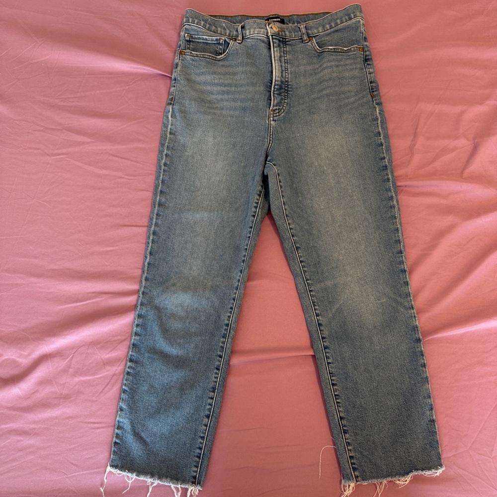 Express Mom Jeans – Super High Rise, Size 12R, Raw Hem